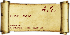 Auer Itala névjegykártya